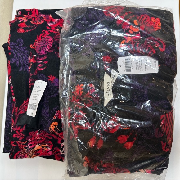 Soma Black Elegant Scroll Cool Nights Soft Surroundings Pajama Set XS/SM - Picture 6 of 7